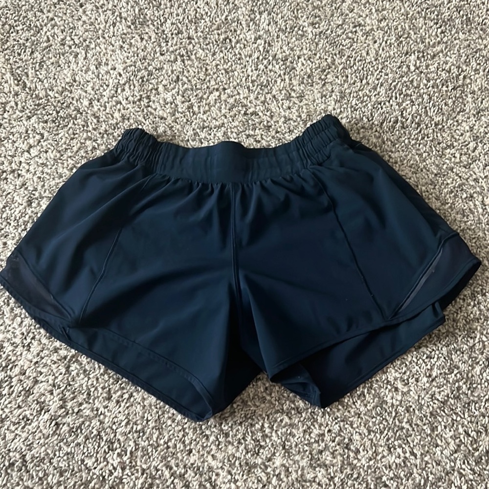 Navy Lululemon Hotty Hots 4” inseam